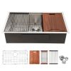 Single Bowl Undermount Workstation Kitchen Sink - 28"x19"x 10" Inch 16 Gauge Stainless Steel Deep Sink