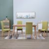 Dining Chairs 4 pcs Green Fabric