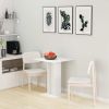 Bistro Table White 23.6"x23.6"x29.5" Engineered Wood