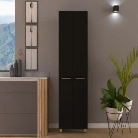 Pantry Cabinet Phoenix, Five Interior Shelves, Black Wengue Finish