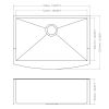 30 inch Farmhouse Kitchen Sink, 16 Guage Stainless Steel Single Bowl Sink with Bottom Grid and Strainer