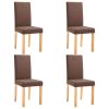 Dining Chairs 4 pcs Brown Fabric