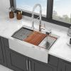 33 Drop in Farmhouse Sink Workstation - 33*22*10 Inch Kitchen Sink Stainless Steel 16 gauge Topmount Apron Front Kitchen Sink