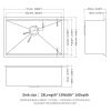 Single Bowl Undermount Workstation Kitchen Sink - 28"x19"x 10" Inch 16 Gauge Stainless Steel Deep Sink