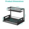 2 tier Under Sink Organizers Kitchen Bathroom Storage Cabinet Sliding Drawer US