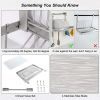 Dish Drying Rack, Above Sink Single Tier Stainless Steel Organizer with Drainer and Hooks - Silver