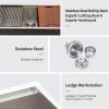 Single Bowl Undermount Workstation Kitchen Sink - 28"x19"x 10" Inch 16 Gauge Stainless Steel Deep Sink