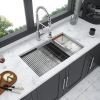 Single Bowl Undermount Workstation Kitchen Sink - 28"x19"x 10" Inch 16 Gauge Stainless Steel Deep Sink