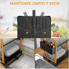 2-Tier Drying Dish Rack for Kitchen Counter, Kitchen Dishes Organizers Drain Board Metal Black