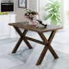 Farmhouse Rustic Wood Kitchen Dining Table with X-shape Legs